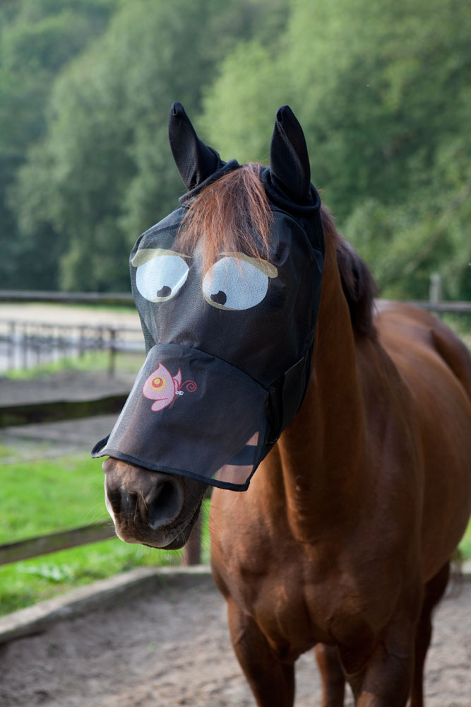 RIDING WORLD 'Augen' Cartoon lustig Pferd Pony stabil Feld Schutz Fliegenmaske 